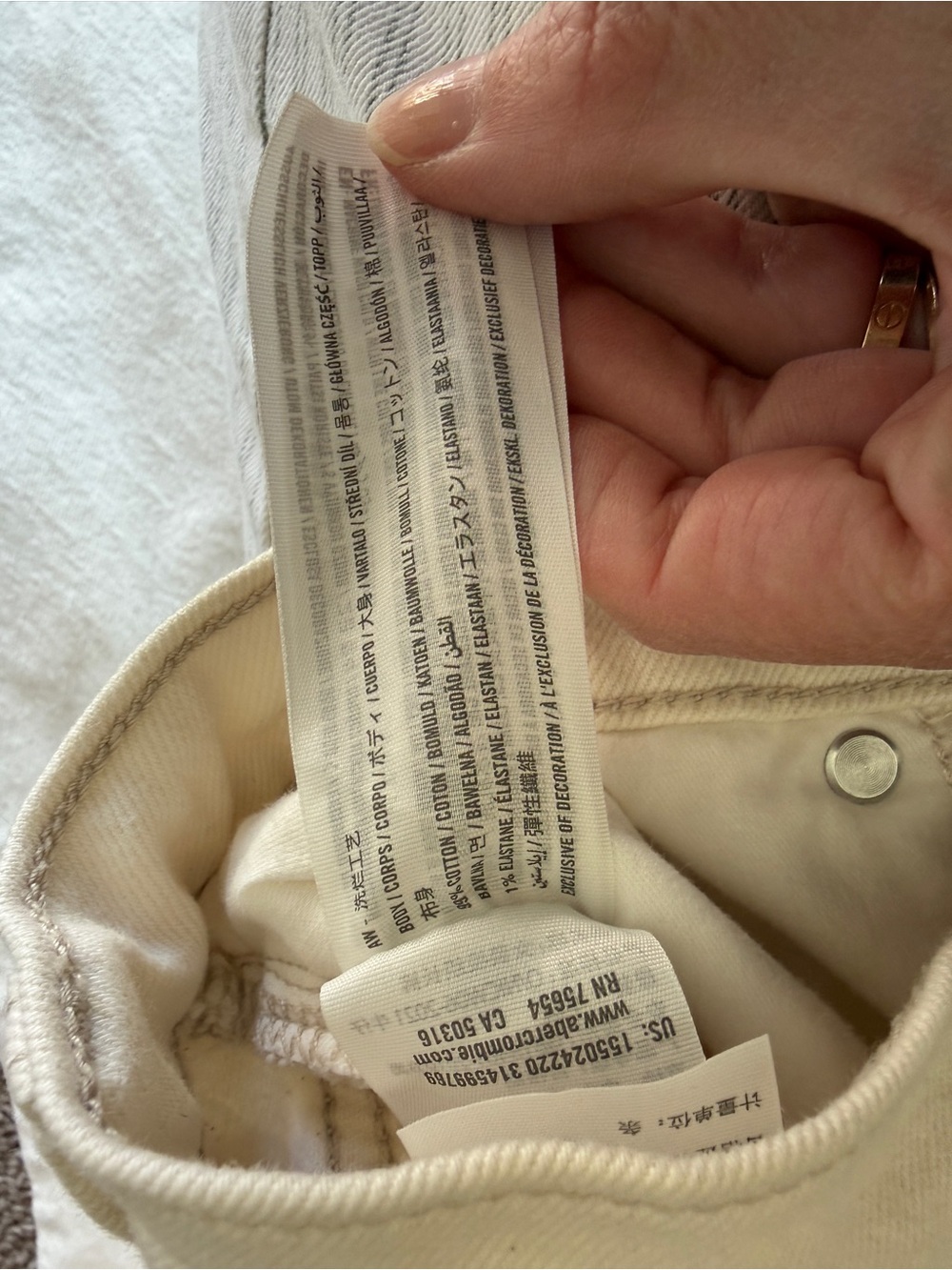 Abercrombie 90s straight ultra high rise split hem Off-White Jeans curve love - Picture 12 of 16